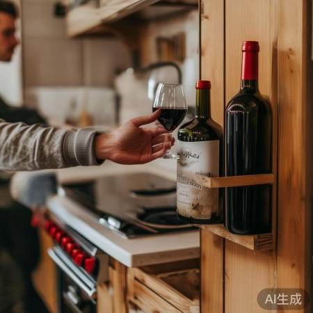 厨房酒杯挂炉灶旁