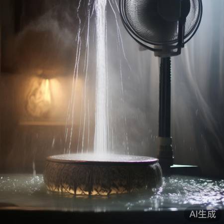 风扇旁水盆或湿帘降温