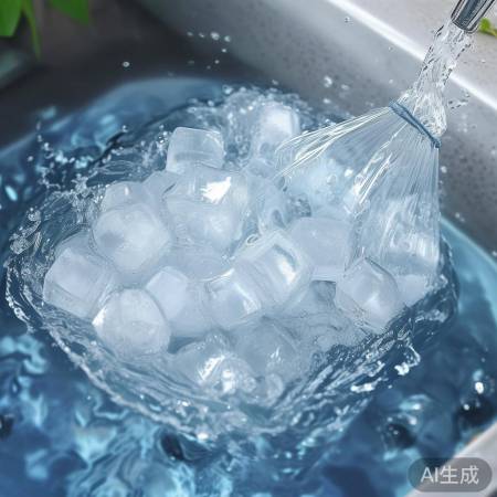 冰块加速解冻，环保节水法