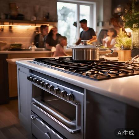 简约时尚燃气灶，厨房生活亮点