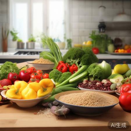 健康饮食，蔬果粗粮为主
