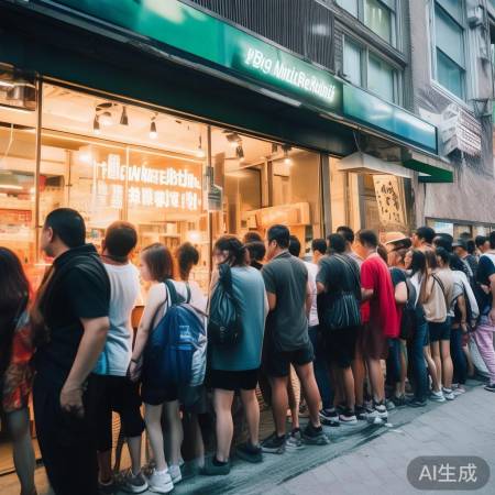 大白兔奶茶火爆排队
