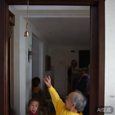 门把手挂铃铛，及时知敲门。