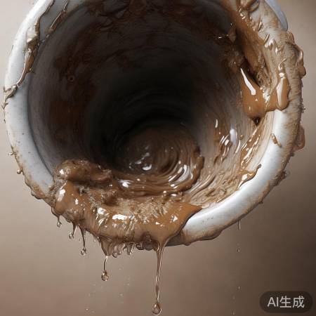 排水管内壁污垢，泥石流般咕噜声